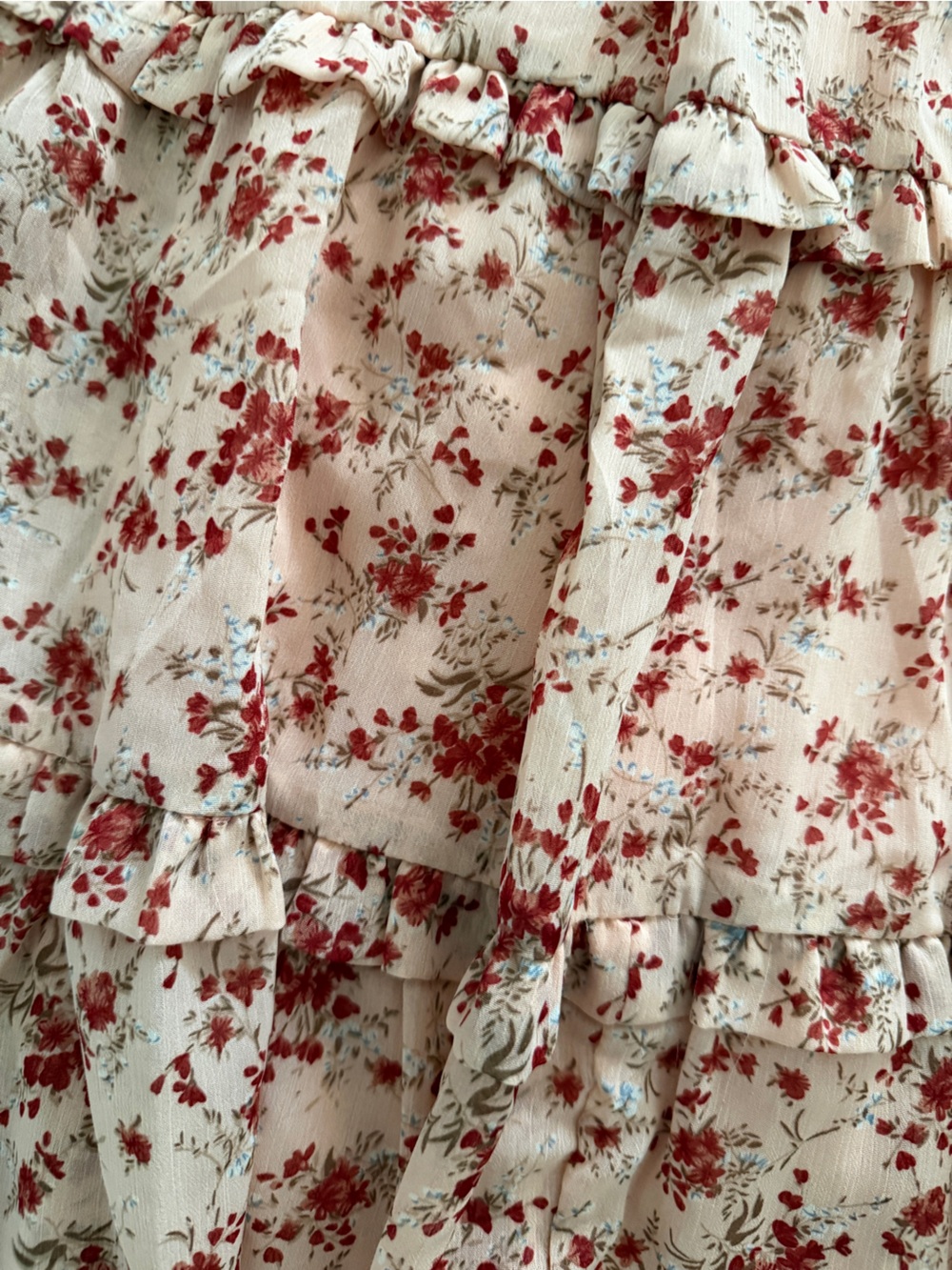 Women's Altar’d State Floral Tiered Pink Skirt Sz xl NWT - Picture 2 of 4
